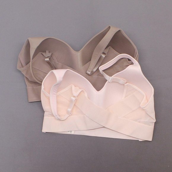 Rhonda Shear 2 Pk Molded Cup Bras Mocha Pink Large - Picture 2 of 7